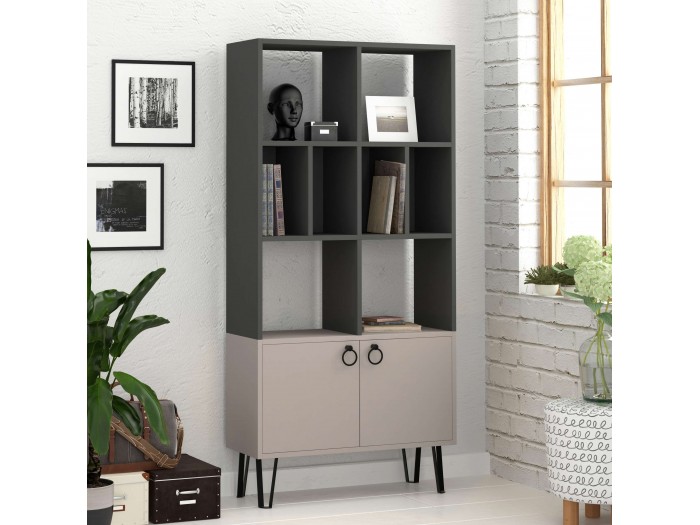 Етажерка BENE (антрацит/светла мока)